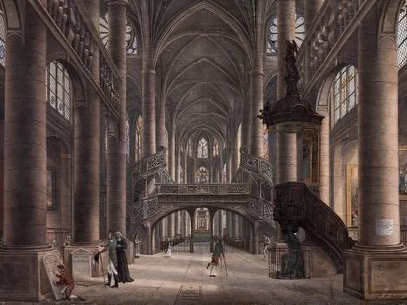 1780-Thérèse-Victoire de Manne - Veduta dell'interno della chiesa di Sainte Geneviève a Parigi